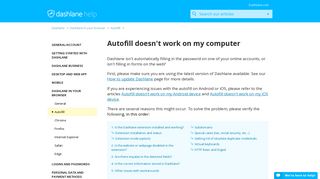 Autofill doesn't work on my computer – Dashlane