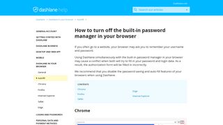 How to turn off the built-in password manager in your ... - Dashlane