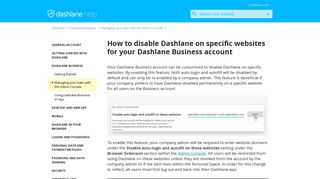 How to disable Dashlane on specific websites for your Dashlane ...