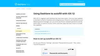 Using Dashlane to autofill with iOS 12 – Dashlane