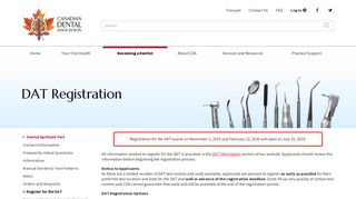 Register for the DAT - Canadian Dental Association
