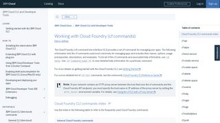 Working with Cloud Foundry (cf commands) - IBM Cloud