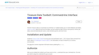 Treasure Data Toolbelt: Command-line Interface – Arm Treasure Data