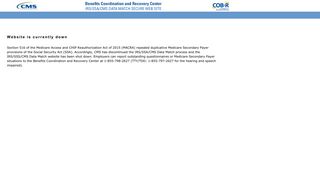 IRS/SSA/CMS Data Match website - COB
