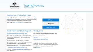 Data Portal Log In and Registration | Welcome