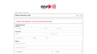 Data2 Corporation Login - Data2 Corporation - Jobs