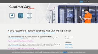 Come recuperare i dati del database MySQL o MS Sql Server - Aruba.it