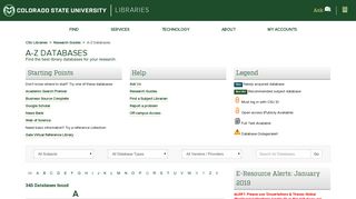 A-Z Databases - Research Guides - Colorado State University