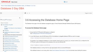 Accessing the Database Home Page - Oracle Docs