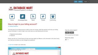How to login to your billing account? - Database Mart