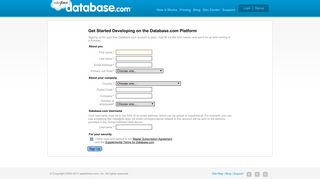 Database.com | Signup Form