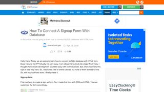 How To Connect A Signup Form With Database - C# Corner