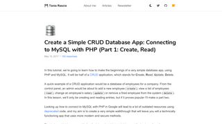 Create a Simple CRUD Database App: Connecting to MySQL with ...
