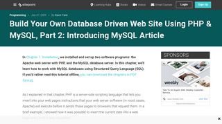 Build Your Own Database Driven Web Site Using PHP & MySQL, Part ...
