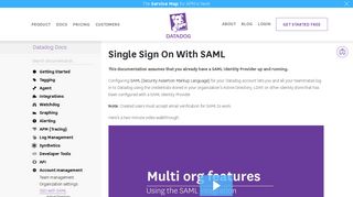 Single Sign On With SAML - Datadog Docs