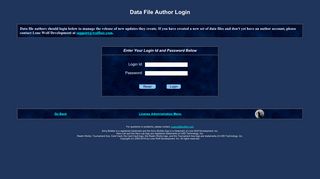 Data File Author Login - Lone Wolf Development