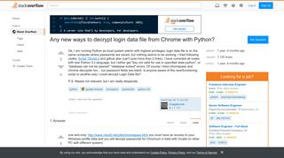 Any new ways to decrypt login data file from Chrome with Python ...
