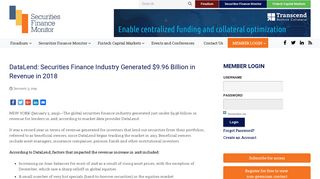 DataLend: Securities Finance Industry Generated $9.96 Billion in ...