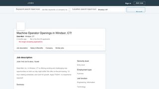 Data-Mail hiring Machine Operator Openings in Windsor, CT! in ...
