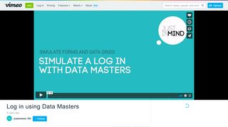 Log in using Data Masters on Vimeo