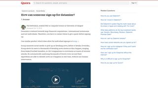 How can someone sign up for dataminr? - Quora