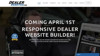 Custom dealer website for only $35.00 per month, paid annually ...