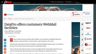 DataPro offers customers WebMail facilities | ITWeb