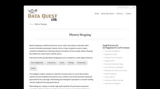 Mystery Shopping | Data Quest, Ltd.