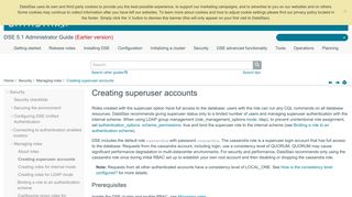 Creating superuser accounts | DSE 5.1 Admin guide - DataStax Docs