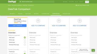 DataTrak Comparison with Similar Apps | GetApp®