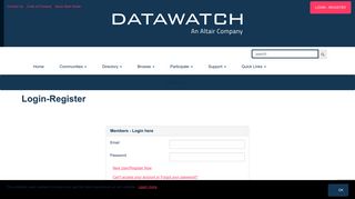 Login-Register - Datawatch Corporation - Datawatch Community