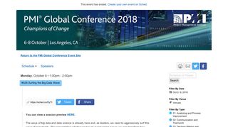 PMI Global Conference 2018: #528 Surfing the Big Data Wave