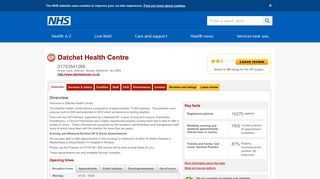 Overview - Datchet Health Centre - NHS