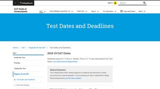 SAT Test Dates and Deadlines | SAT Suite of Assessments – The ...
