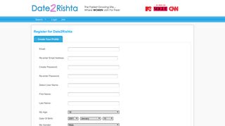 Register for Date2Rishta - Date2Rishta.com
