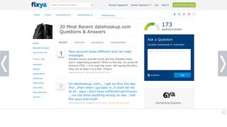 20 Most Recent datehookup.com Questions & Answers - Fixya