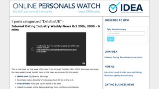 posts on DatetheUK - Online Personals Watch