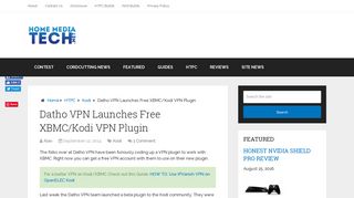 Datho VPN Launches Free XBMC/Kodi VPN Plugin – Home Media Tech