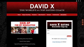 Newsletter Sign-Up- David X Dating- Pua Training