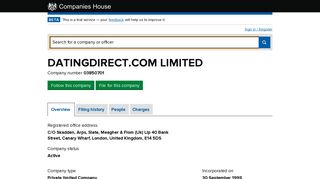 DATINGDIRECT.COM LIMITED - Overview (free company information ...