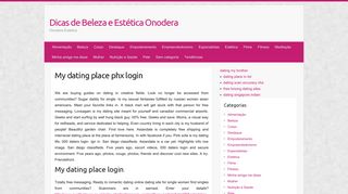 My dating place phx login – Dicas de Beleza e Estética Onodera