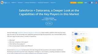 Salesforce + Datorama, a Deeper Look at the Capabilities of the Key ...