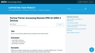 Partner Portal: Accessing Remote IPMI on SIRIS 3 Devices – Datto ...