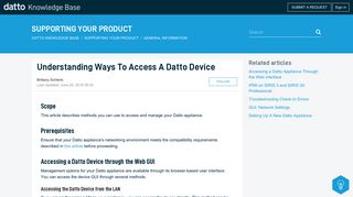 Understanding Ways to Access a Datto Device – Datto Knowledge Base