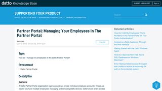 Partner Portal: Managing Your Employees in the Partner Portal – Datto ...