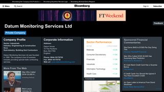 Datum Monitoring Services Ltd: Company Profile - Bloomberg