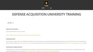 Defense Acquisition University Training – USAASC