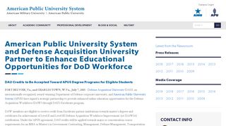 American Public University System and Defense Acquisition University ...