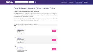 Dave & Buster's Job Applications | Apply Online at Dave & Buster's ...
