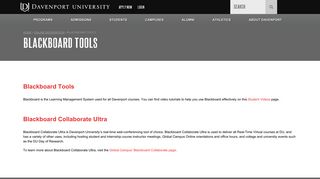 Blackboard Tools | Davenport University